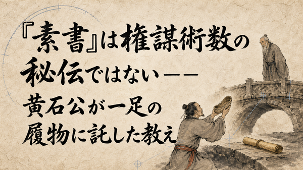『素書』は権謀術数の秘伝ではない――黄石公が一足の履物に託した教え